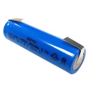 Sertec 14500 3.7Volt 900mA Li-ion Şarj Edilebilir Pil - Puntolu