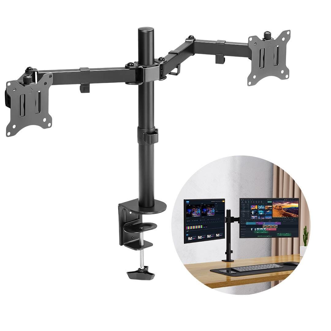 Sline M052 13-37'' Hareketli Çift Kollu Masa Üstü Monitör Standı