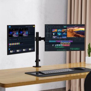 Sline M052 13-37'' Hareketli Çift Kollu Masa Üstü Monitör Standı