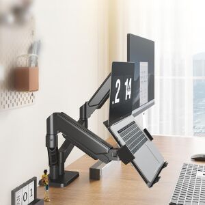 Sline M252DJ 17''-32'' Çift Kollu Masa Üstü Monitör + Notebook Standı