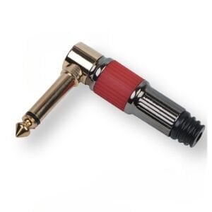 electroon 6.3mm Mono Gitar Jack L Tip Gitar Jack - Kırmızı