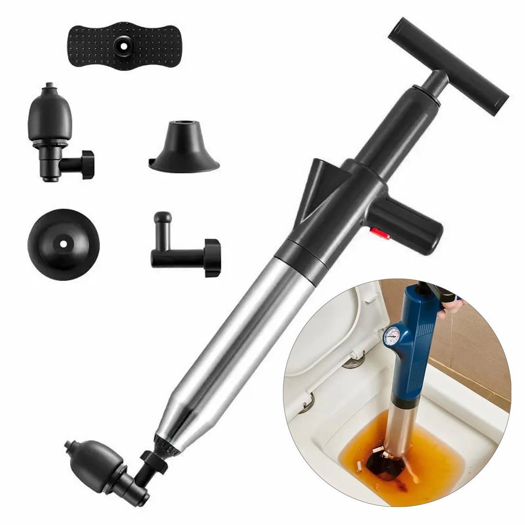 Elektromer EL-26076 Yüksek Basınçlı Tıkanmış Tuvalet Lavabo Pistonu Pompası Açacağı (120 psi)