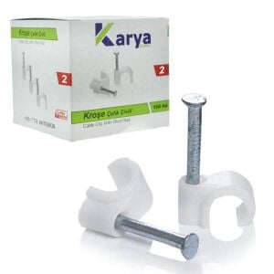 Karya 2 Numara 6mm Çelik Çivili Kroşe (100'lü Paket)