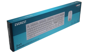 Everest KM-6121 Kablosuz Q Slim Klavye + Mouse Set Beyaz