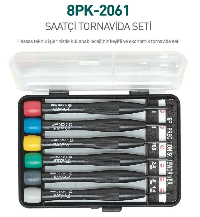 Proskit 8PK-2061 Saatçi Tornavida Seti 6Lı