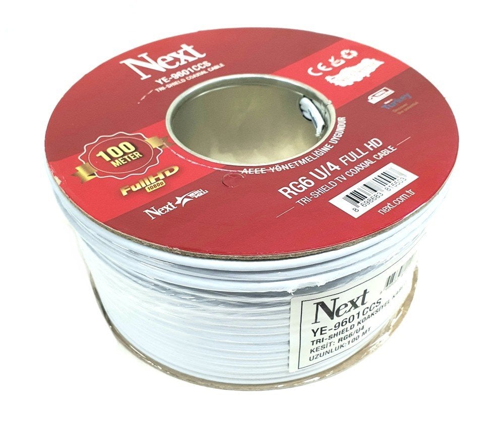 NEXT YE-9601 RG6-U4 HD Trishield Anten Kablosu 100Metre