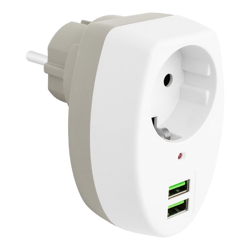 Powermaster 2xUsb Girişli Tekli Termal Priz 10A-2500W PM-4911