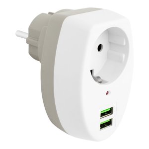 Powermaster 2xUsb Girişli Tekli Termal Priz 10A-2500W PM-4911