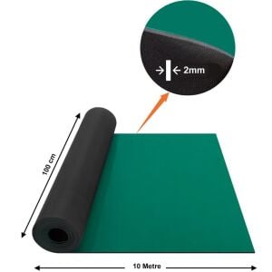 BAKON 100cm x 10mt Antistatik ESD Masa Örtüsü Yeşil Kalınlık 2mm