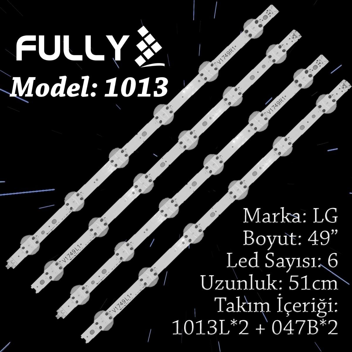 LG 49UV340C 49'' inç 4 Adet Tv Led Takımı Fully Set-1013