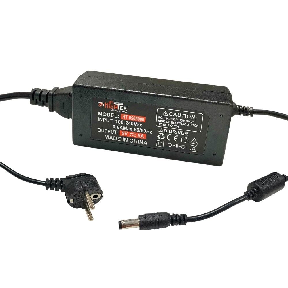 Hightek 5Volt 5Amper Adaptör 5.5x2.5mm Jak Fişli