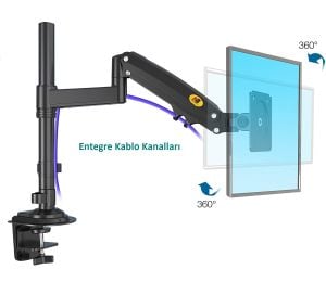 North Bayou H100 17-35'' Amortisörlü Tekli Monitör TV Masa Askı Aparatı