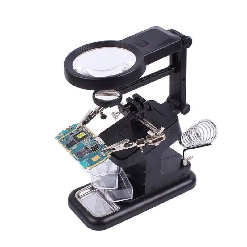 WellHise TE-803 Masa Üstü Ledli Büyüteç Çok Amaçlı Tutacak
