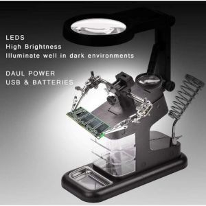 WellHise TE-803 Masa Üstü Ledli Büyüteç Çok Amaçlı Tutacak