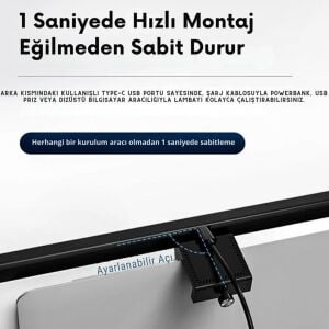 PowerMaster PM-29316 Asimetrik Göz Koruyucu Monitör Işık Barı 61cm 3Renk Modlu