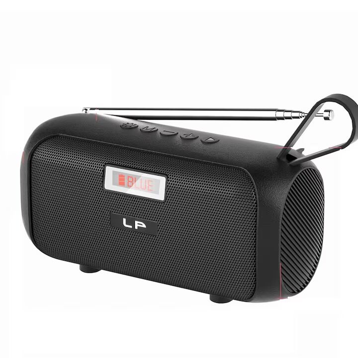 Rose SP-430 El Fenerli Taşınabilir Solar Şarjlı Bluetooth FM Radyo Hoparlör - Siyah