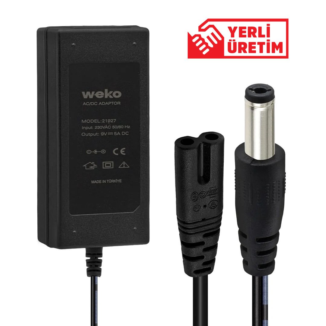 Weko 9Volt 5Amper Masaüstü Adaptör 5.5x2.5mm Uçlu Yerli Üretim