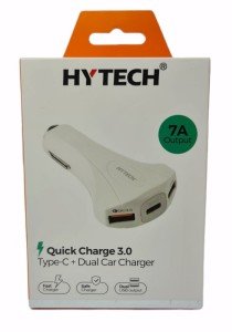 HYTECH HY-XQ55 Type-C + Çift USB Çıkışlı Çakmak Şarj 7A Beyaz
