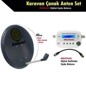Antenci 40cm Karavan Çanak Anten Seti + electroon Dijital Uydu Bulucu