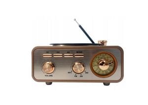 Rose SP-425 USB-SD-FM-Bluetooth Destekli Şarjlı Nostaljik Retro Radyo - Kahverengi