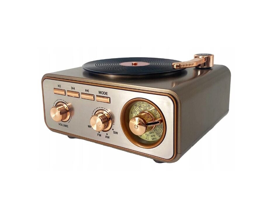 Rose SP-425 USB-SD-FM-Bluetooth Destekli Şarjlı Nostaljik Retro Radyo - Kahverengi