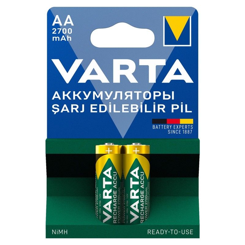 VARTA 2700mAh NiMH Şarjlı Kalem Pil AA 2li Blister