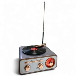 Rose SP-425 USB-SD-FM-Bluetooth Destekli Şarjlı Nostaljik Retro Radyo - Gri