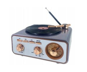 Rose SP-425 USB-SD-FM-Bluetooth Destekli Şarjlı Nostaljik Retro Radyo - Gri