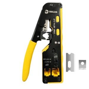 TRKLink Cat5/Cat6/CAT7 EZ-RJ45-RJ11 Konnektör Sıkma ve Kablo Kesme Pensesi Yedek Bıçaklı