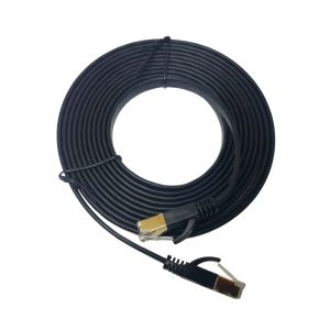 IRONSTAR CAT7 Flat Kablo 1 Metre Siyah - 10Gbps Hız Destekli