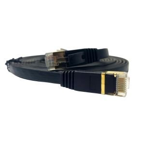 IRONSTAR CAT7 Flat Kablo 1 Metre Siyah - 10Gbps Hız Destekli