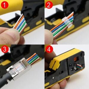 TRKLink Cat5/Cat6/CAT7 EZ-RJ45-RJ11 Konnektör Sıkma ve Kablo Kesme Pensesi Yedek Bıçaklı