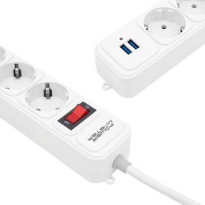 Powermaster 2Metre 4'lü Termal Akım Korumalı Priz 2xUSB Çıkışlı