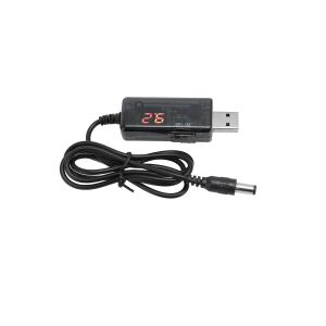 electroon 5V USB To 9V - 12V DC Çevirici Kablo 5.5x2.1mm Jak Fişli Dijital Ekranlı