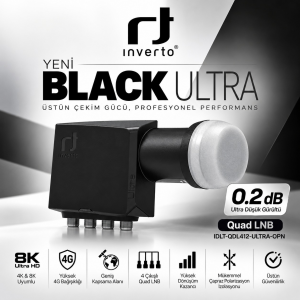 Inverto New Black Ultra 0.2dB 8K Quad LNB IDLT-QDL412-ULTRA-OPN