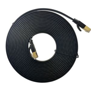 IRONSTAR CAT7 Flat Kablo 5Metre Siyah - 10Gbps Hız Destekli