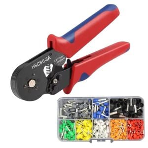 electroon HSC8 6-6A Terminal Sıkma Pensesi 0.25-6mm2 Awg23-10 +300Parça Kablo Pabucu Set