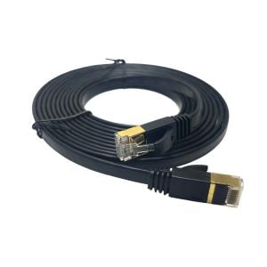 IRONSTAR CAT7 Flat Kablo 10Metre Siyah - 10Gbps Hız Destekli