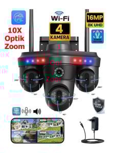 Avenir AV-S316X 10X Optik Zoomlu 4 Kameralı 16MP 3 PTZ Dönebilen Wifi Sesli Kamera