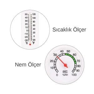 PowerMaster PM-24665 Analog Sıcaklık Nem Ölçer Termometre