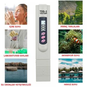 Powermaster TDS-3 Su Kalite Sıcaklık Saflık Ölçüm Test Cihazı