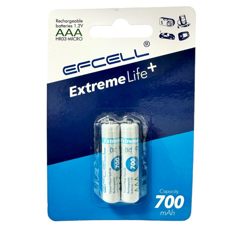 Efcell AAA 1.2V 700mA NiMh Şarjlı İnce Kalem Pil