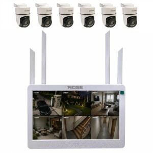 Rose 6 PTZ Kameralı 10.1'' Lcd Ekranlı Sesli Kablosuz Wifi Kamera Seti
