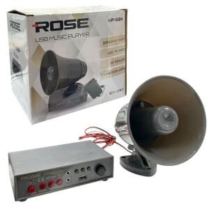 Rose HP-604 Pazarcı Anfi Seti USB Girişli-Ses Kayıtlı-Sirenli-Mikrofonlu