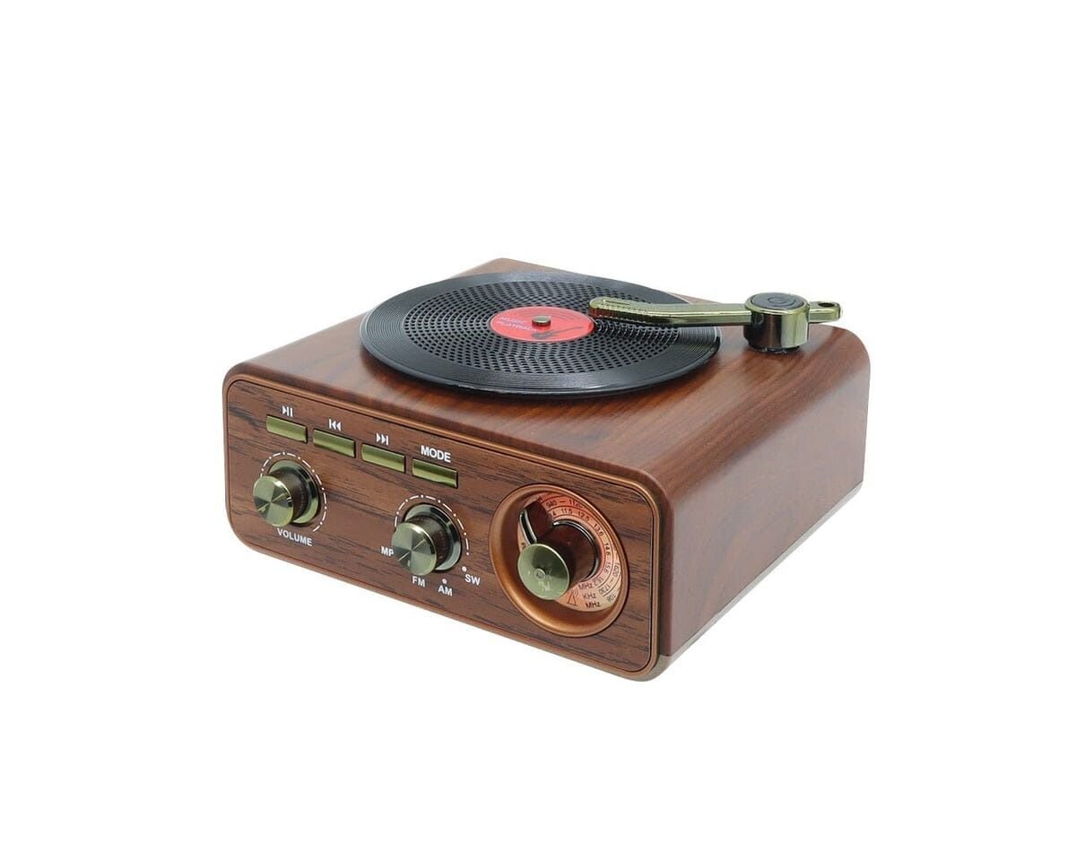 Rose SP-424 USB-SD-FM-Bluetooth Destekli Şarjlı Nostaljik Retro Radyo - Kahverengi