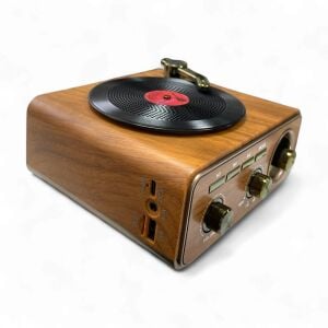 Rose SP-424 USB-SD-FM-Bluetooth Destekli Şarjlı Nostaljik Retro Radyo - Açık Kahverengi