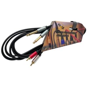 Pawer 2x 6.3mm - 2RCA Metal Jaklı Kablo - 1.5Metre