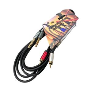 Pawer 2x 6.3mm - 2RCA Metal Jaklı Kablo - 3Metre
