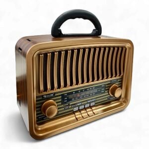 Rose SP-429 USB-SD-FM-Bluetooth Destekli Şarjlı Nostaljik Retro Radyo - Açık Kahverengi