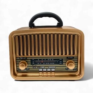 Rose SP-429 USB-SD-FM-Bluetooth Destekli Şarjlı Nostaljik Retro Radyo - Açık Kahverengi